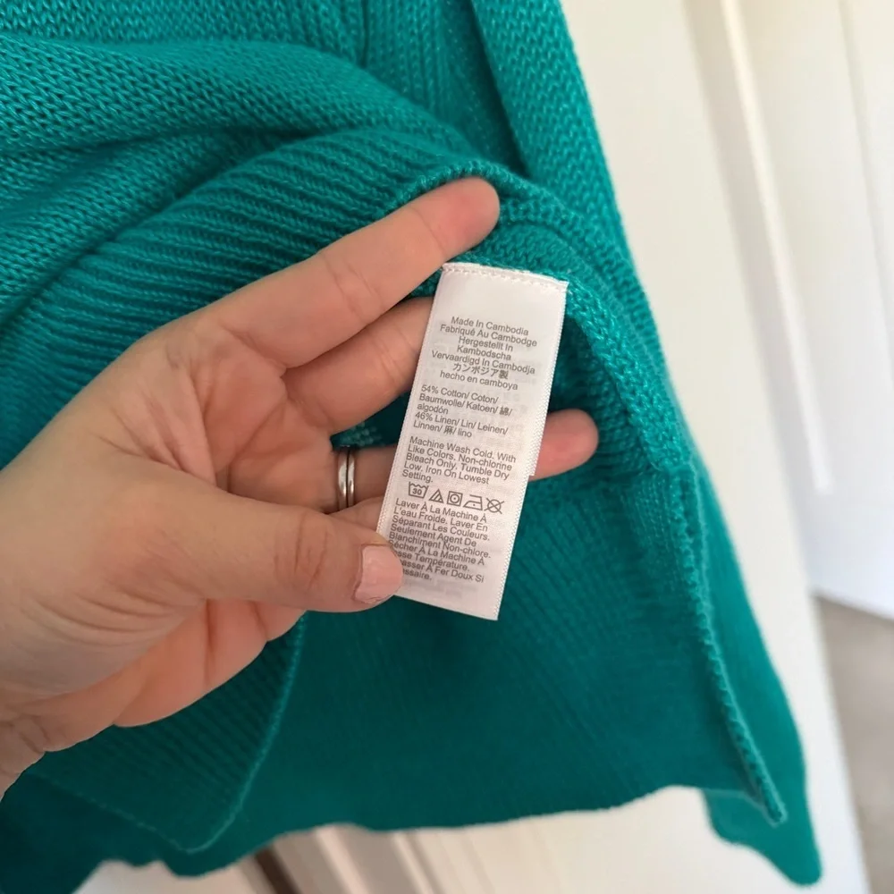 J. Crew Vibrant Teal Crew Neck Sweater Knit